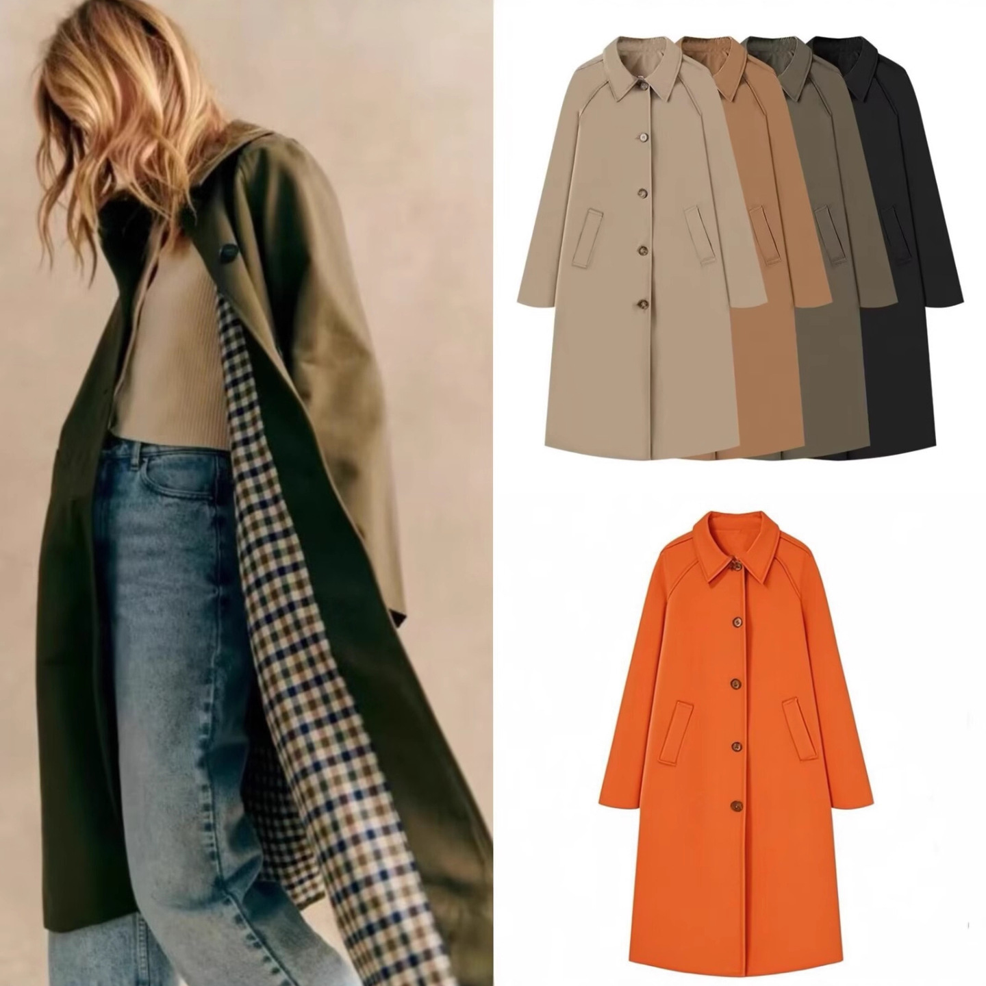 Street Fashion England - Women's Fashion Long Trench Coat Retro