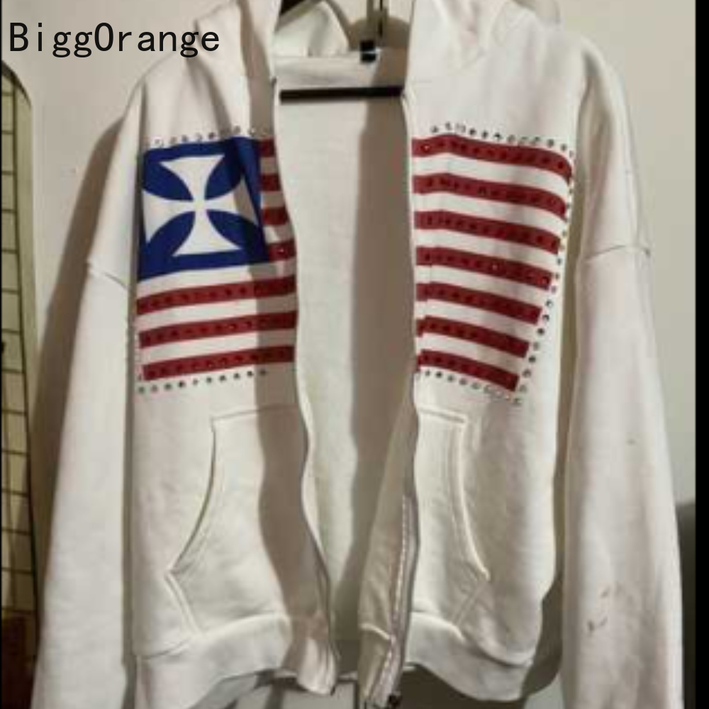 Street Fashion Elements - Sweatshirt coat rhinestone embroidered zipper hoodie