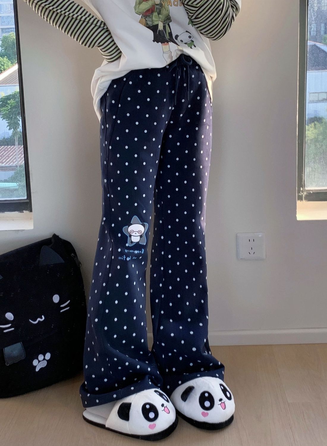 Street Fashion Korean Girl - Y2k Vintage 2000s Polka Dot Casual