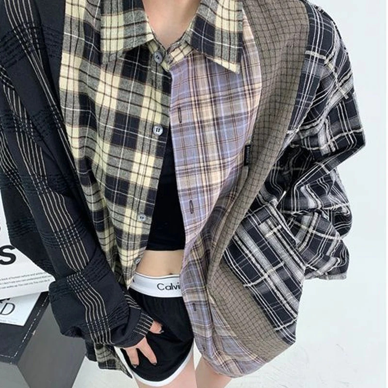 American High Street Plaid Shi - Street Fashion Jacket 评论和价格