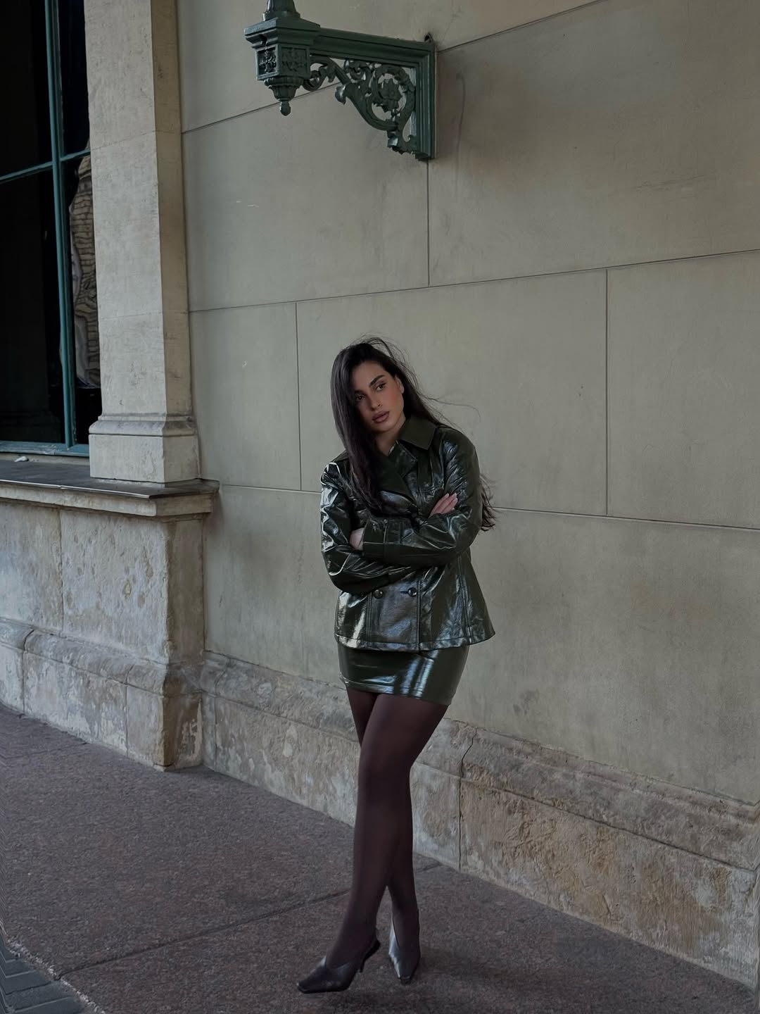 Dark Brown Patent Leather Skir - Street Fashion Jacket 评论和价格