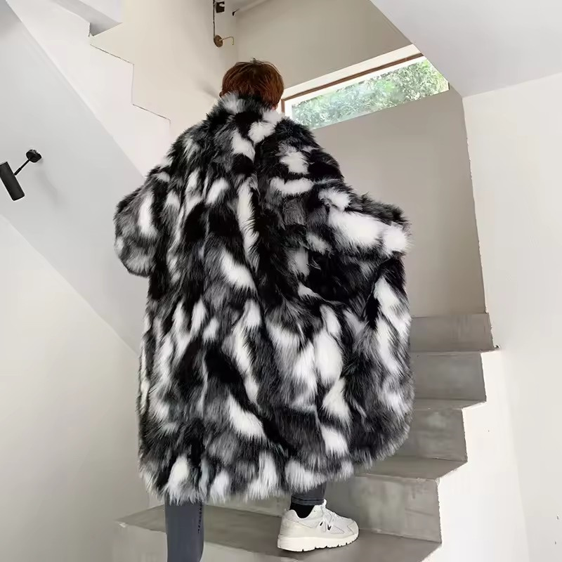 Winter Hip Hop Long Faux Fur C - Street Fashion Jacket 评论和价格