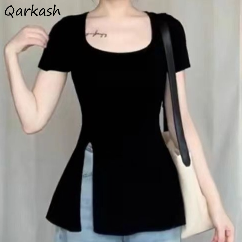 Summer T-shirts for Women Slit - Street Fashion Korean Girl 评论和价格