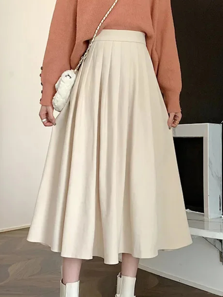 Women's Vintage Pleated Skirt  - Street Fashion Korean Girl 评论和价格