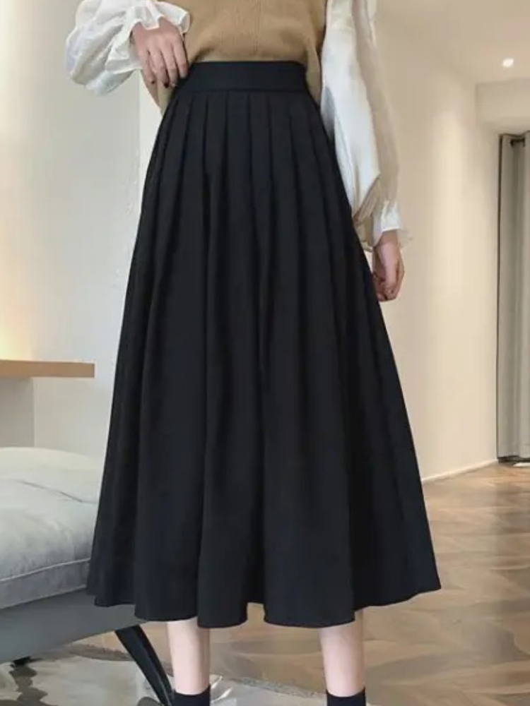 Women's Vintage Pleated Skirt  - Street Fashion Korean Girl 评论和价格