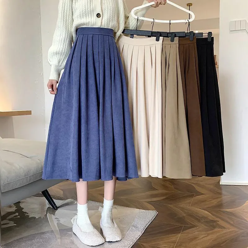 Women's Vintage Pleated Skirt  - Street Fashion Korean Girl 评论和价格