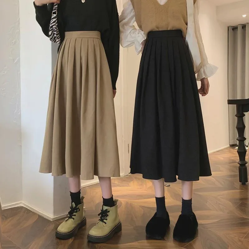 Women's Vintage Pleated Skirt  - Street Fashion Korean Girl 评论和价格