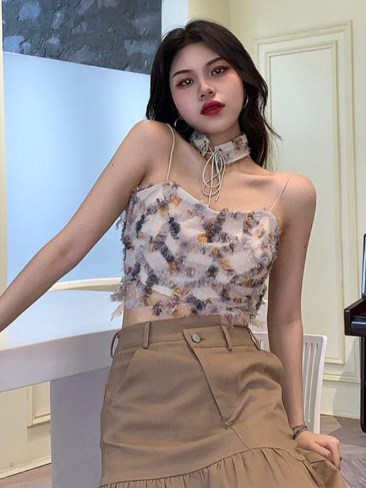 Camis Women Summer Print Crop  - Street Fashion Korean Girl 评论和价格