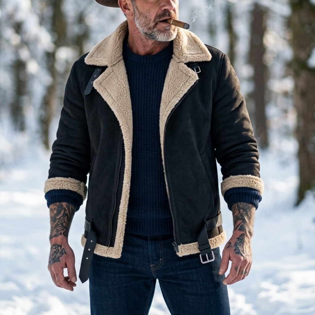 Men Winter Faux Suede Jacket F - Street Fashion Jacket 评论和价格