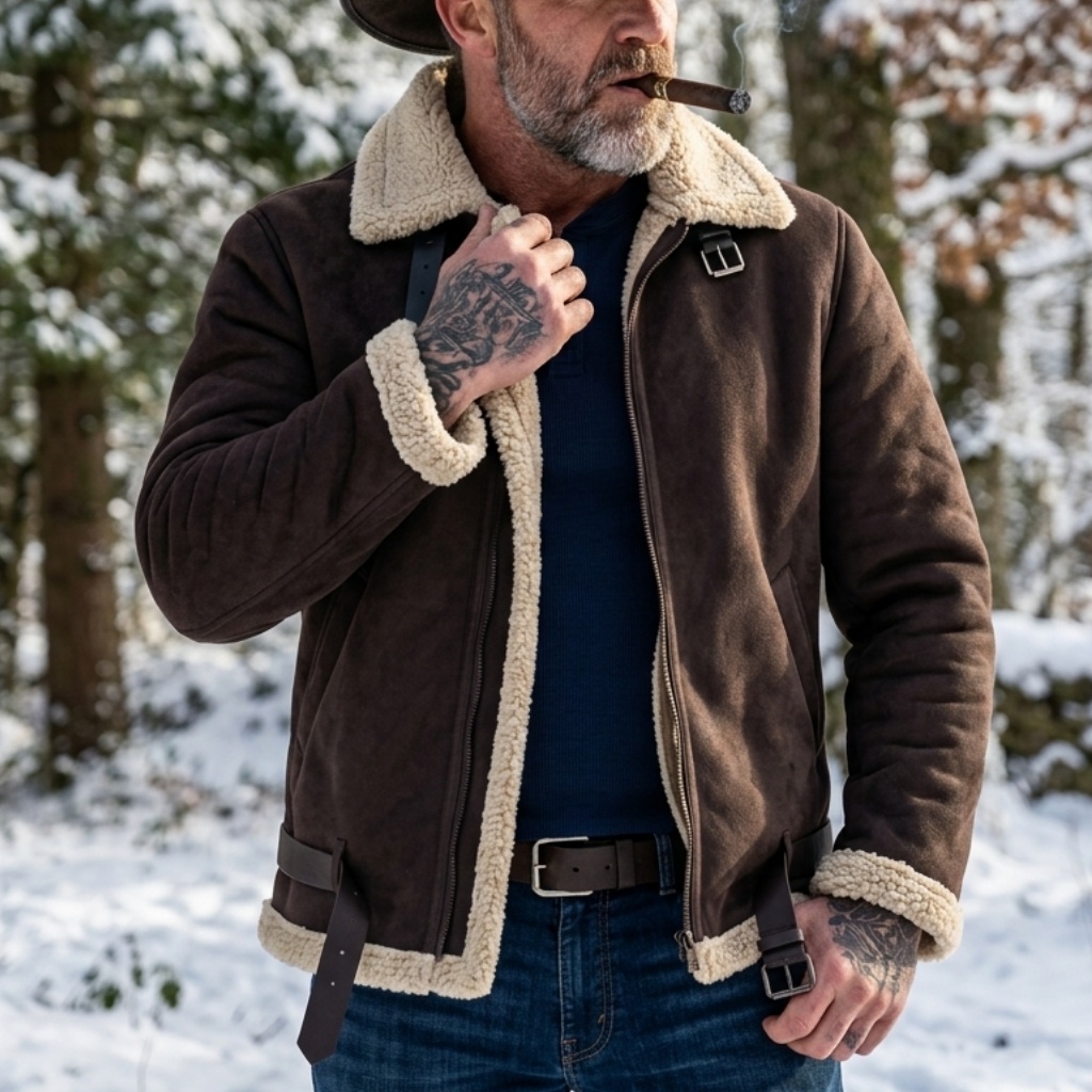 Men Winter Faux Suede Jacket F - Street Fashion Jacket 评论和价格