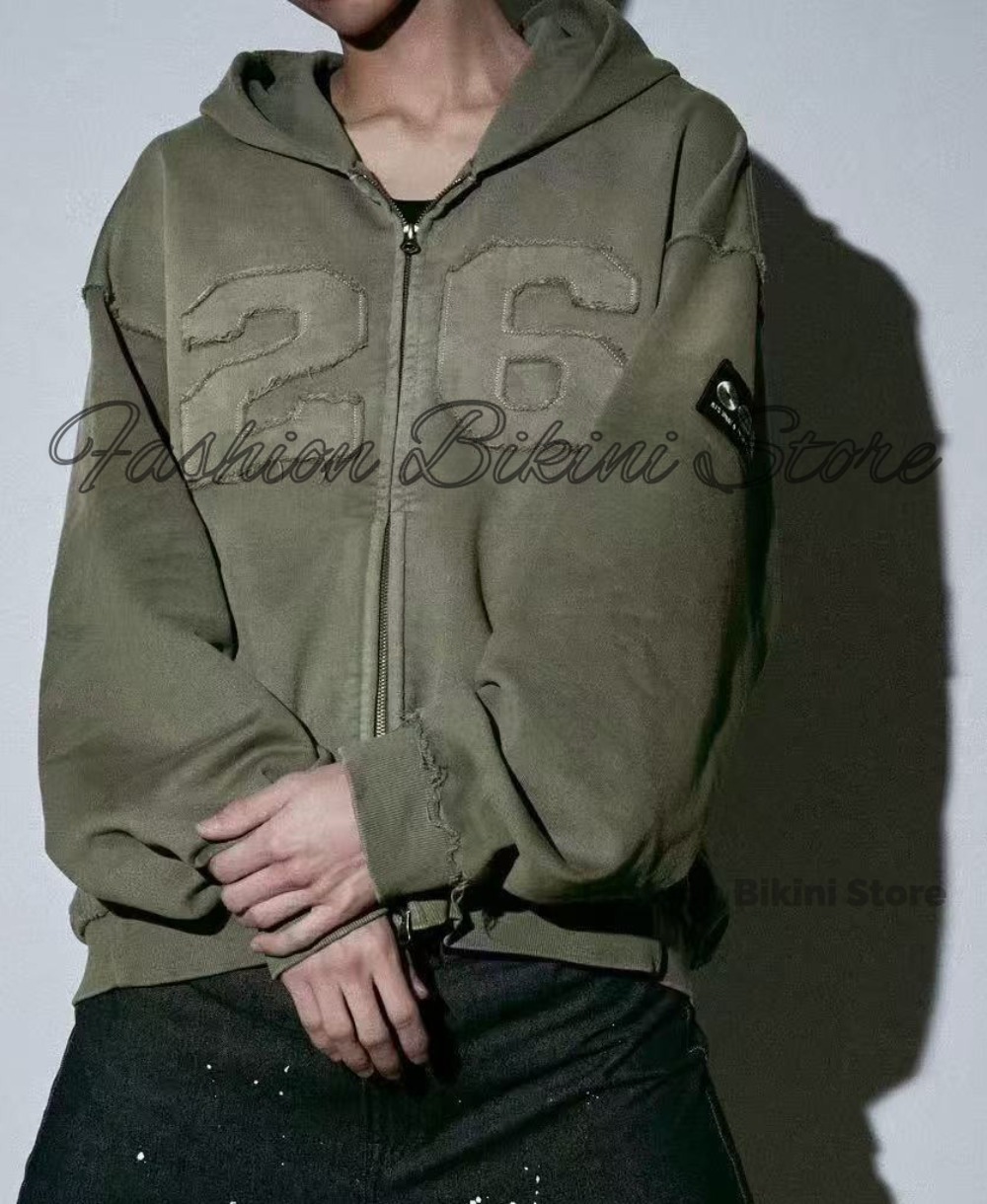 NEW Washed Grey Retro Hoodie 3 - Street Fashion Jacket 评论和价格