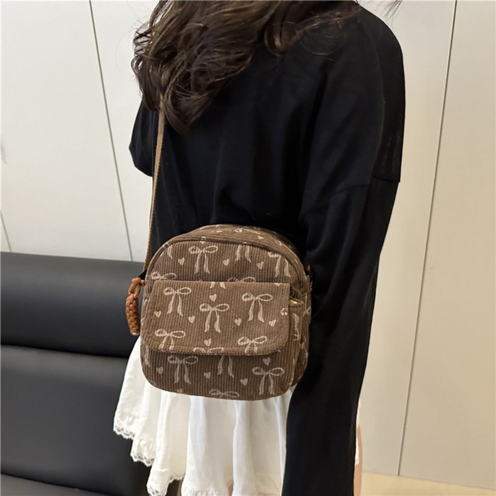 Women's Corduroy Small Shoulde - Street Fashion Korean Girl 评论和价格