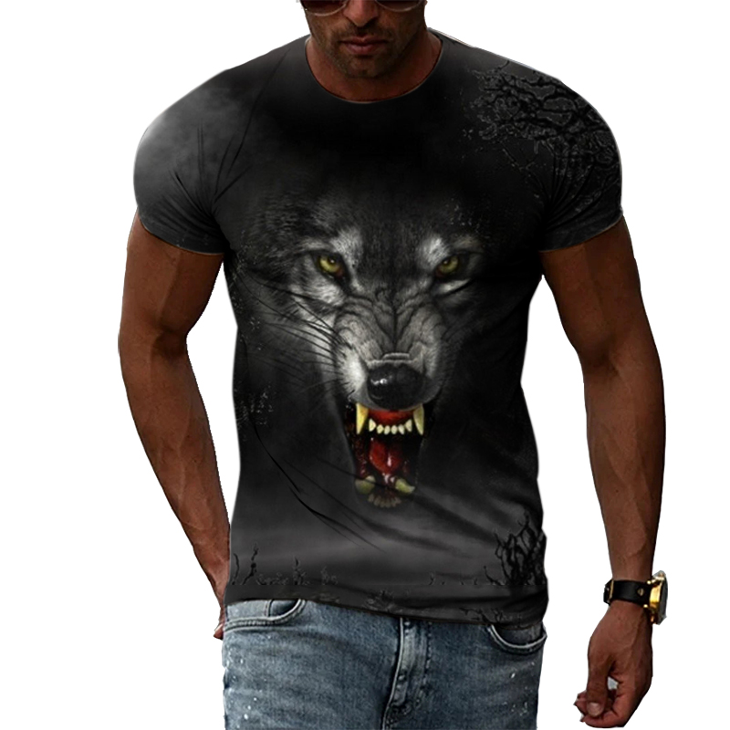 Casual Men's Animal Print T-sh - Street Fashion Elements 评论和价格
