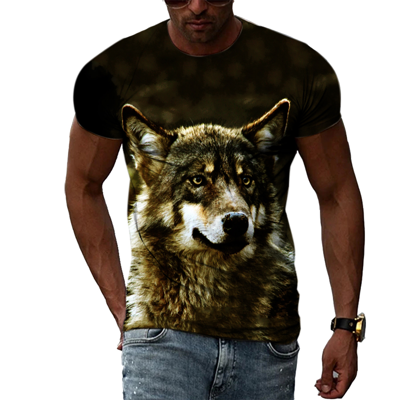 Casual Men's Animal Print T-sh - Street Fashion Elements 评论和价格