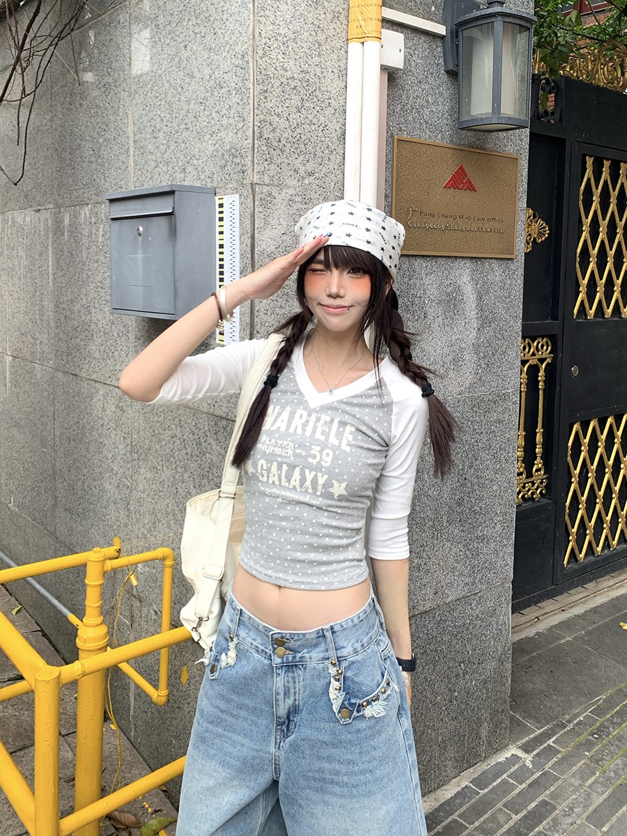 Summer Polka Dot Splice V Neck - Street Fashion Korean Girl 评论和价格