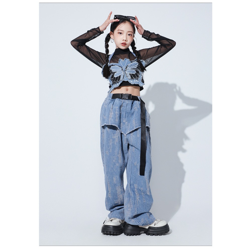 Jazz Hip Hop Dance Set Mesh Lo - Street Fashion Jacket 评论和价格