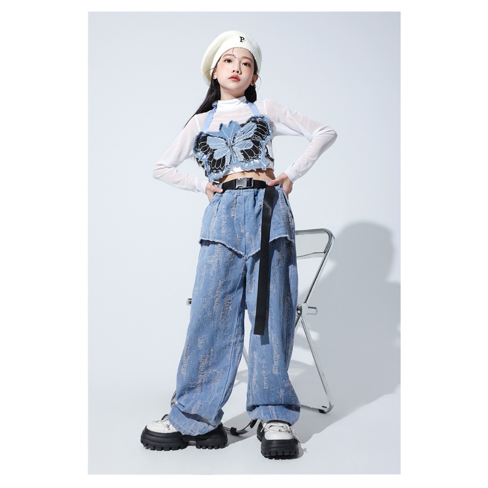 Jazz Hip Hop Dance Set Mesh Lo - Street Fashion Jacket 评论和价格
