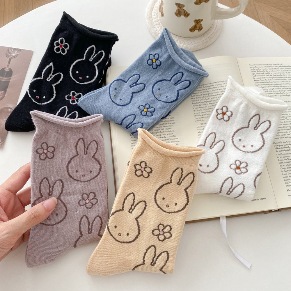5 Pair Cute Funny Cartoon Rabb - Street Fashion Youtube 评论和价格